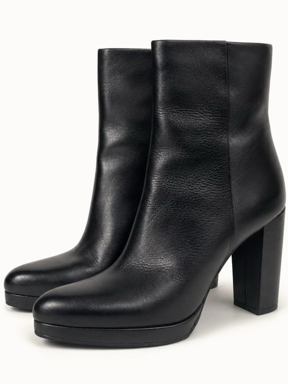 Antonio Melani Amelia Black Leather Platform Ankle Boots Size 8M